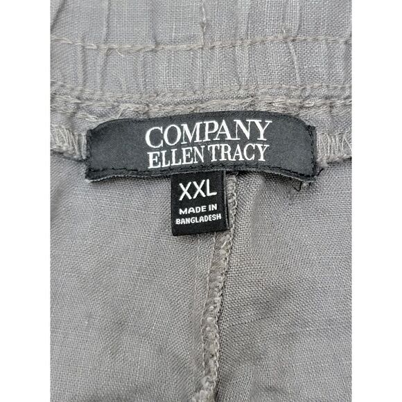 Company Ellen Tracy 100% Linen Gray Pants Pull-on Drawstring Lagenlook Size XXL - Picture 4 of 10